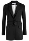 Veronica Beard Ryanne Dickey Belted Stretch-twill Blazer In Black
