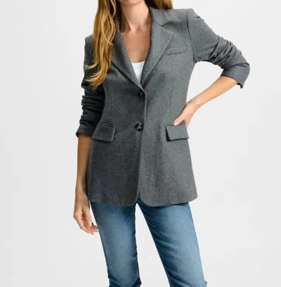 Veronica Beard Ryanne Wool Jersey Jacket In Heather Grey In Blue