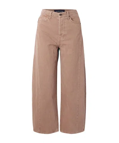 Veronica Beard Ryder Cropped High-rise Barrel-leg Jeans In Brown