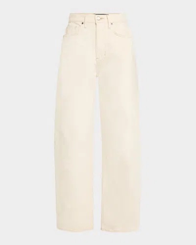 Veronica Beard Ryder High-rise Saddle Jeans In Ecru