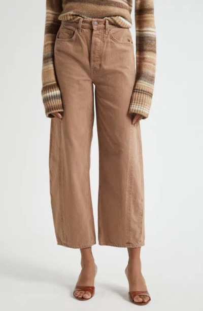 Veronica Beard Ryder High Waist Barrel Leg Jeans In Brown
