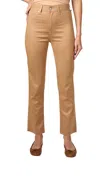 Veronica Beard Carson High Rise Ankle Flare Leg Jeans In Tan Sierra In Brown