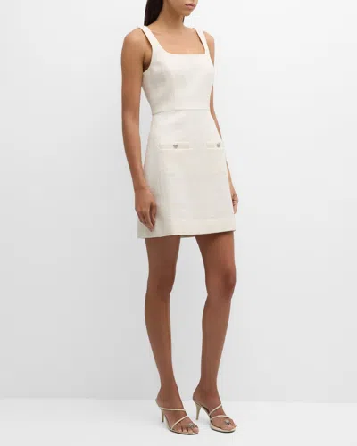 Veronica Beard Sabra Tailored Tweed Mini Dress In Off White