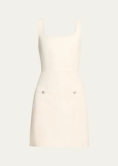 Veronica Beard Sabra Tailored Tweed Mini Dress In Off White