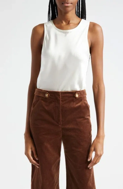 Veronica Beard Sabrina Silk Blend Tank In Ivory