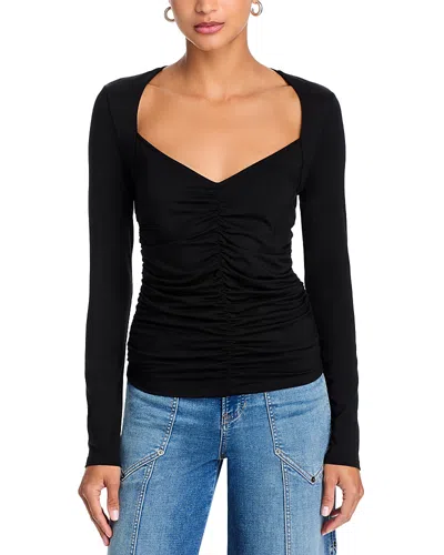 Veronica Beard Salem Ruched Top In Black