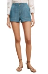 Veronica Beard Sally Elasticated-back Shorts In Blue