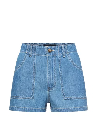 Veronica Beard Sally Elasticated-back Shorts In Blue