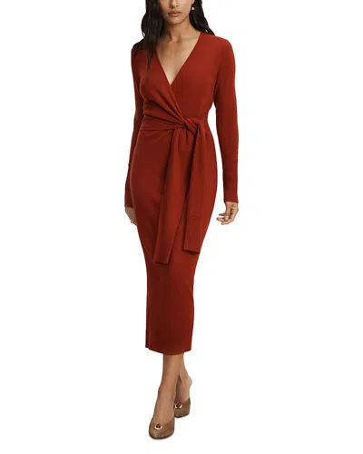 Veronica Beard Salomez Wool & Cashmere Wrap Dress In Orange