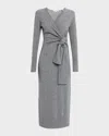 Veronica Beard Salomez Wrap Midi Dress In Gray