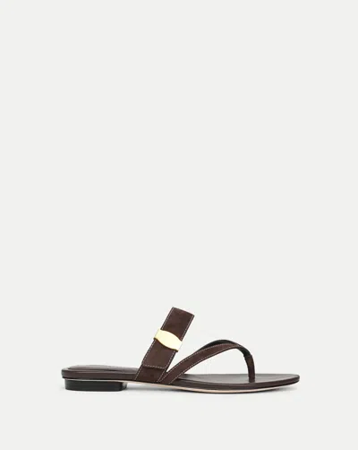 Veronica Beard Salva Dash Flat Sandal In Brown