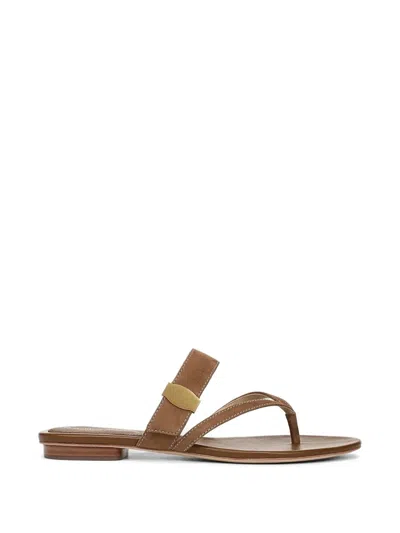 Veronica Beard Salva Dash Flat Sandals In Brown