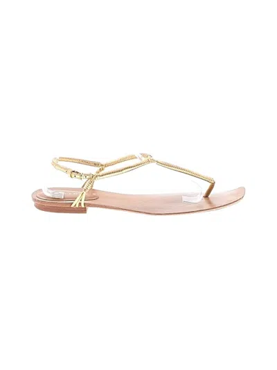 Pre-owned Veronica Beard Sandals In Gold