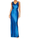 Veronica Beard Sanderson Cowl Neck Maxi Slip Dress In Blue