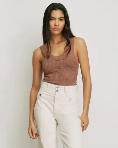 Veronica Beard Sandra Knit Tank Top In Chai