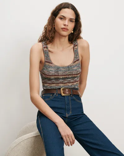 Veronica Beard Sandra Knit Tank Top In Rust Multi
