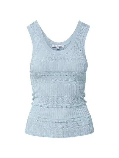 Veronica Beard Sandra Pointelle-knit Tank Top In Multi