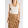 Veronica Beard Sandra Ribbed Tank Top In White