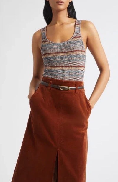 Veronica Beard Sandra Space Dyed Rib Tank In Multi