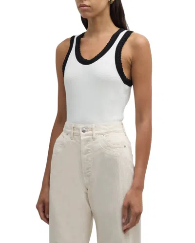 Veronica Beard Sandra Tank Top In Ivory/black In Multi