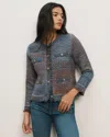 Veronica Beard Sariyah Knit Button Front Jacket In Ocean In Multi