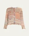 Veronica Beard Sariyah Knit Jacket In Red Multi