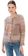 Veronica Beard Sariyah Knit Jacket In Red Multi