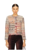 Veronica Beard Sariyah Knit Jacket In Red Multi