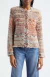 Veronica Beard Sariyah Knit Jacket In Red Multi