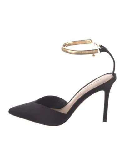 Pre-owned Veronica Beard Satin D'orsay Pumps In Black