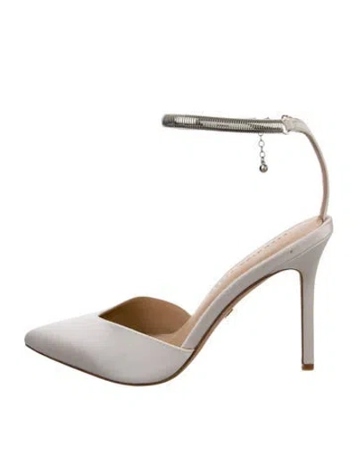 Pre-owned Veronica Beard Satin D'orsay Pumps In White