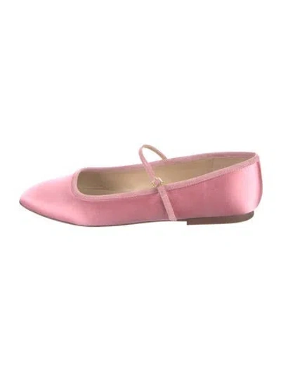 Pre-owned Veronica Beard Satin Mary Jane Flats In Pink