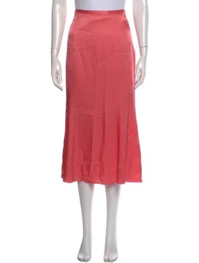 Pre-owned Veronica Beard Satin Midi Length Skirt In Pink