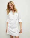 Veronica Beard Saude Long Sleeve Cargo Shirtdress In White