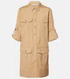 Veronica Beard Saude Cotton-blend Minidress In Khaki