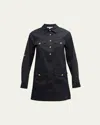 Veronica Beard Saude Long-sleeve Utility Dress In Black