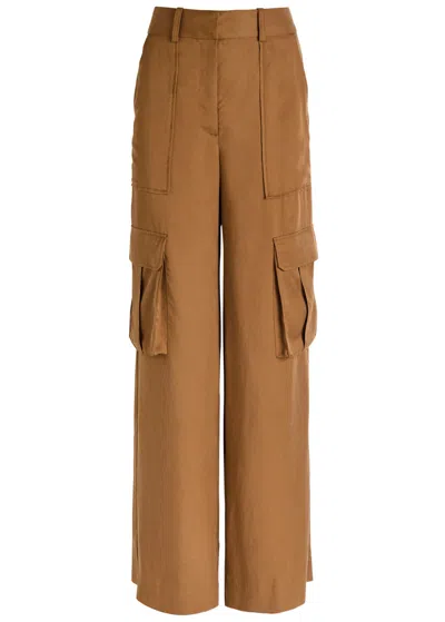 Veronica Beard Saul Lyocell Trousers In Brown