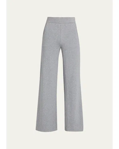 Veronica Beard Saunder Cotton-blend Wide-leg Pants In Heather Gray