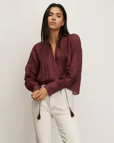 Veronica Beard Sawyer Self-tie Blouse In Purple