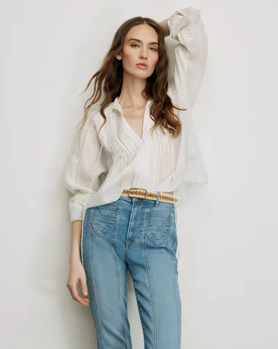 Veronica Beard Sawyer Self-tie Blouse In White