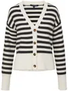 Veronica Beard Solene Stripe Cashmere Cardigan In Multi