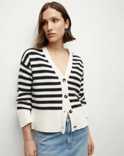 Veronica Beard Saylor Cotton Cardigan In White