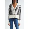 Veronica Beard Solene Stripe Cashmere Cardigan In Multi