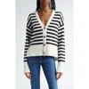 Veronica Beard Solene Stripe Cashmere Cardigan In Multi