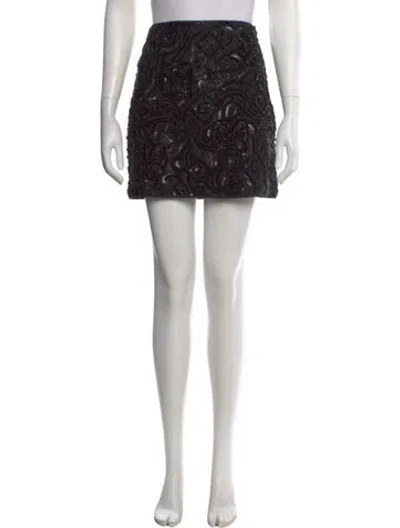 Pre-owned Veronica Beard Scalloped Accent Mini Skirt In Black