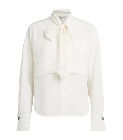 Veronica Beard Scarf-neck Darlis Blouse In Ivory