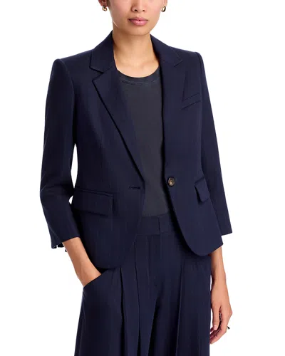 Veronica Beard Schoolboy Dickey Blazer In Navy Multi