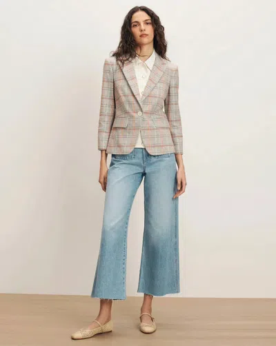 Veronica Beard Schoolboy Plaid Dickey Jacket In Muted Clay Multi In Brown