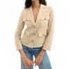 Veronica Beard Schuyler Flap-pocket Jacket In Stone Khaki In Brown