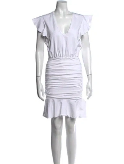 Pre-owned Veronica Beard Scoop Neck Knee-length Dress In White